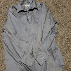 Silver gray dress button down shirt